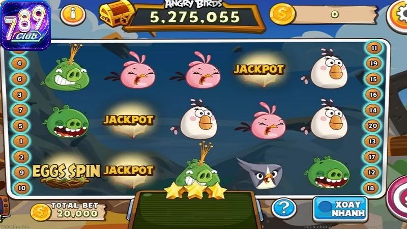 Giao diện trò chơi Angry Birds Slots 789Club đơn giản nhưng khá đẹp