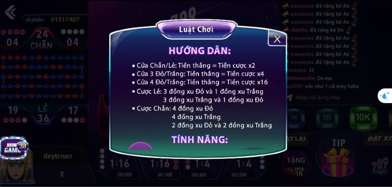 Các tính năng chỉ có tại xóc đĩa livestream 789club