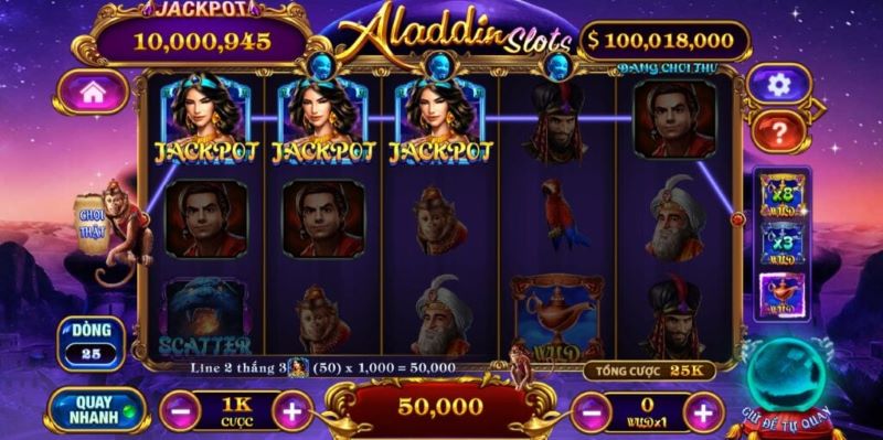 Hướng dẫn luật chơi game Aladdin slot 789club